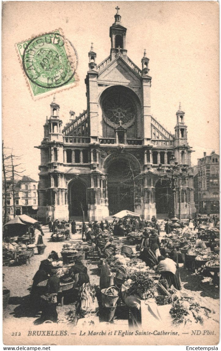 CPA Carte Postale Belgique Bruxelles Marché Et église Sainte Catherine 1910  VM80478 - Monumentos, Edificios