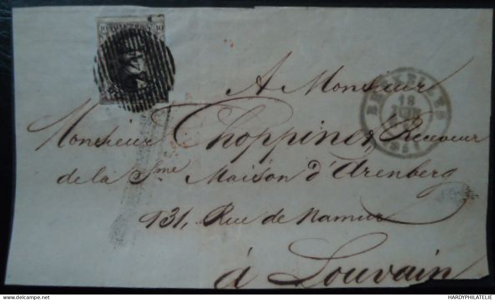 BELGIQUE N°10 Oblitéré Devant De La Lettre - 1858-1862 Medallions (9/12)