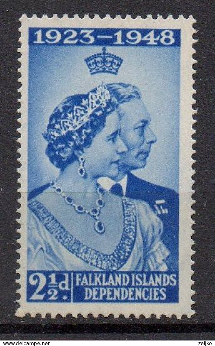 Falkland Islands Dependencies, MNH, 1948, Michel 96, Silver Wedding - Islas Malvinas