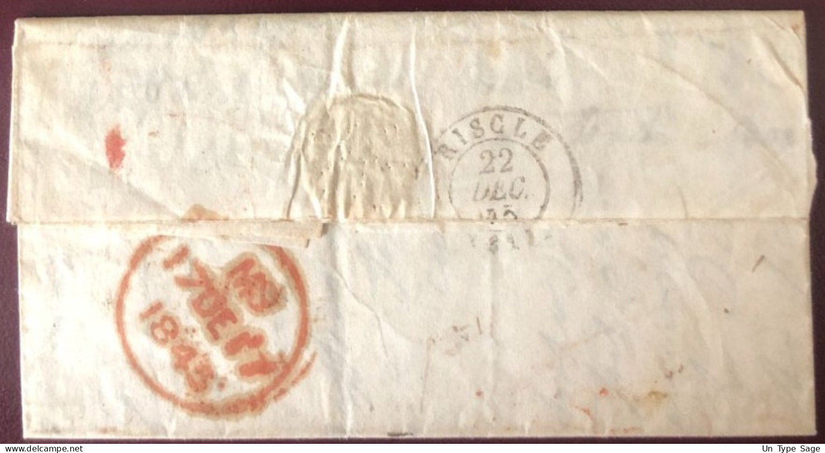 Etats-Unis, Lettre Cachet Philadelphia 6.11.1845 + COLONIES ART13 Pour La France, Mention Manuscrite "Sur Mer" - (C164) - Postal History