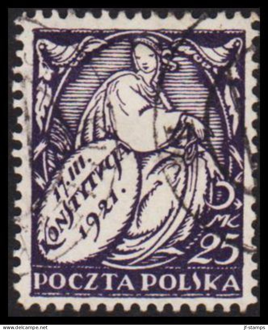 1921. POLSKA.  March Constitution 25 M.  (Michel 169) - JF545897 - Oblitérés