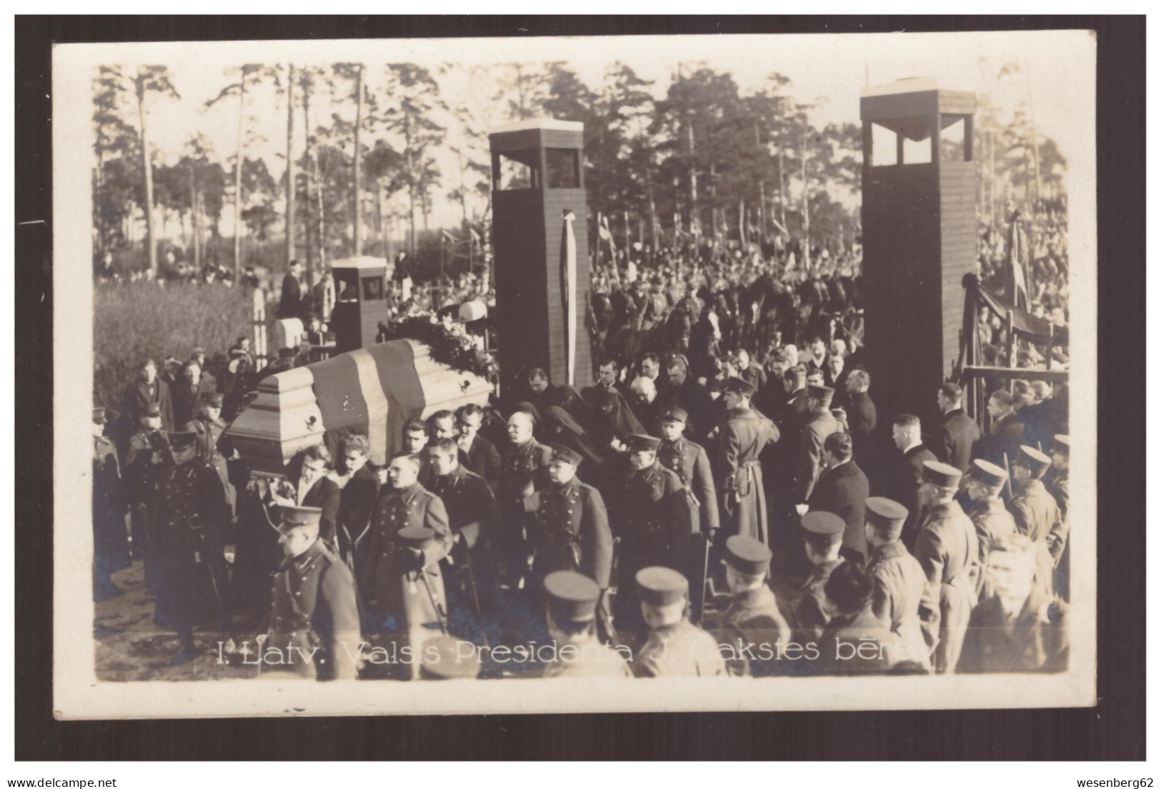 LATVIA Riga Latvijas Valsts Prezidenta J. Čakstes Bēres 1927 Photopostcard - Lettonie