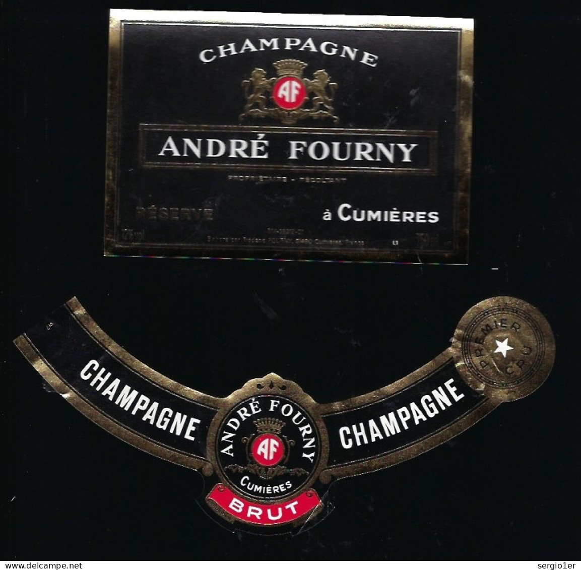 Etiquette Champagne Réserve André Fourny Cumieres  Marne 51  Avec Collerette - Champagne