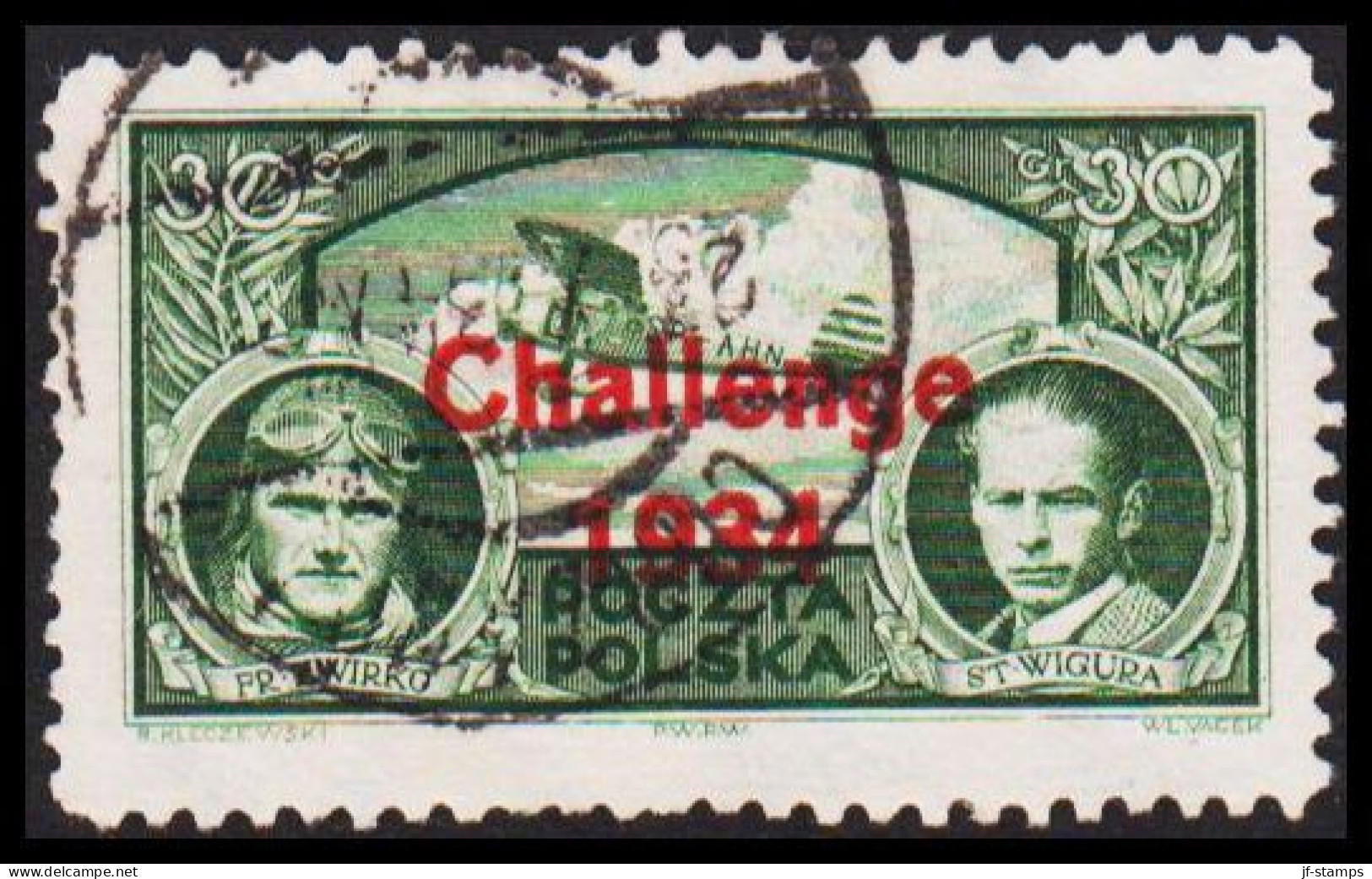 1934. POLSKA.  Challenge 1934 Overprint On 30 Gr.  (Michel 290) - JF545912 - Oblitérés