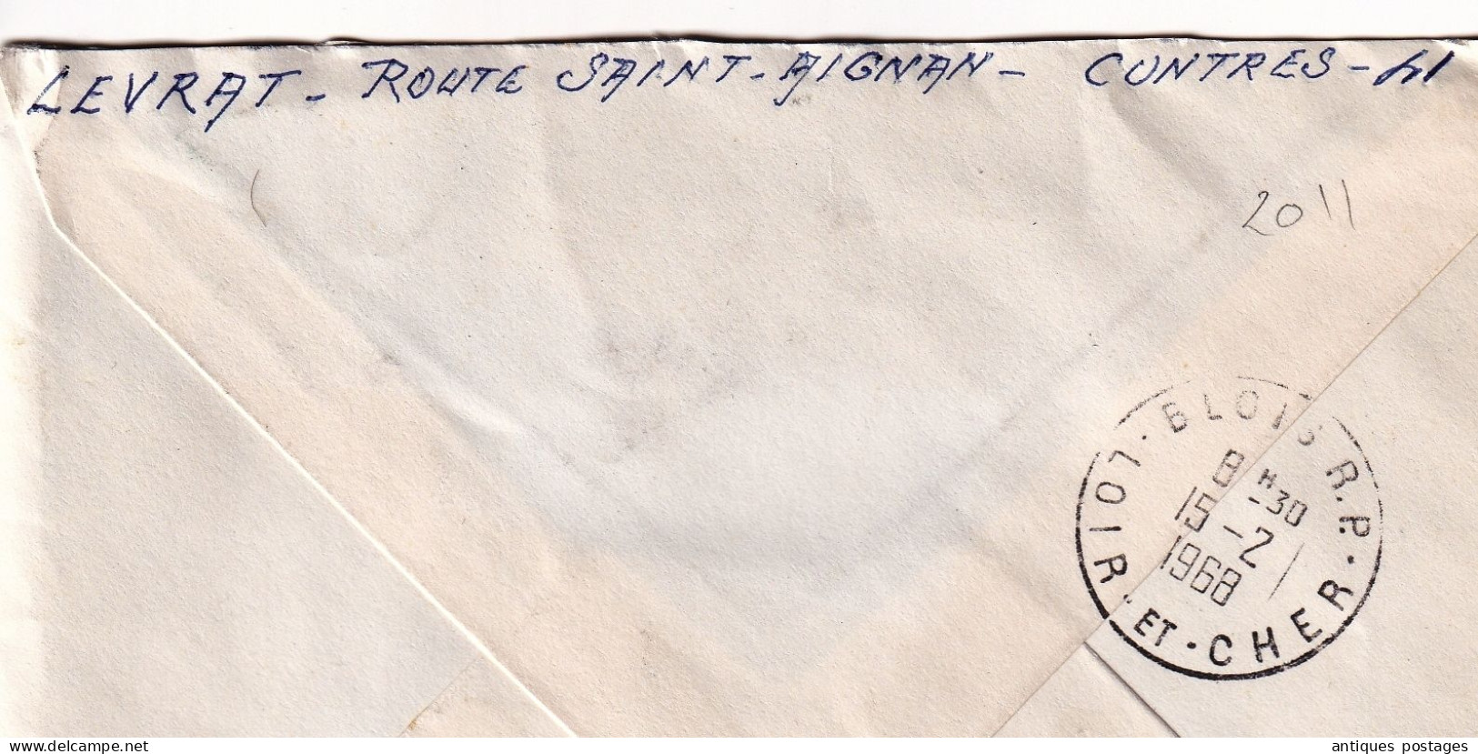 Lettre Recommandé 1968 Contres Loir Et Cher Poste Aérienne Mystère 20 Chapelle Roncham Haute Saône - Storia Postale