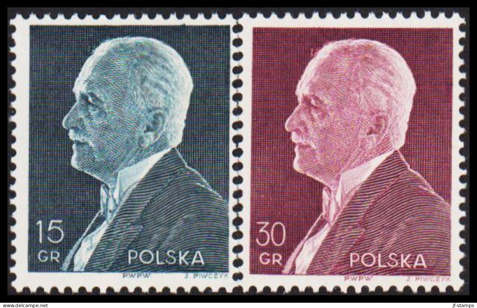 1938. POLSKA.  Ignacy Moscicki Complete Set. Hinged.  (Michel 324-325) - JF545915 - Unused Stamps