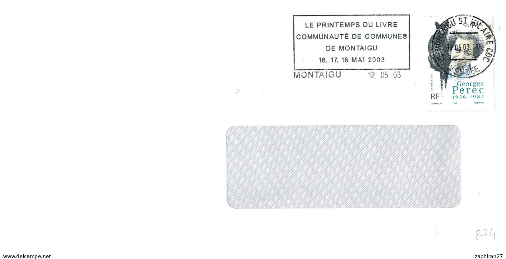 85 - FLAMME MONTAIGU (VENDEE)  LE PRINTEMPS DU LIVRE 16-17-18 Mai 2003 #874# - Mechanical Postmarks (Advertisement)