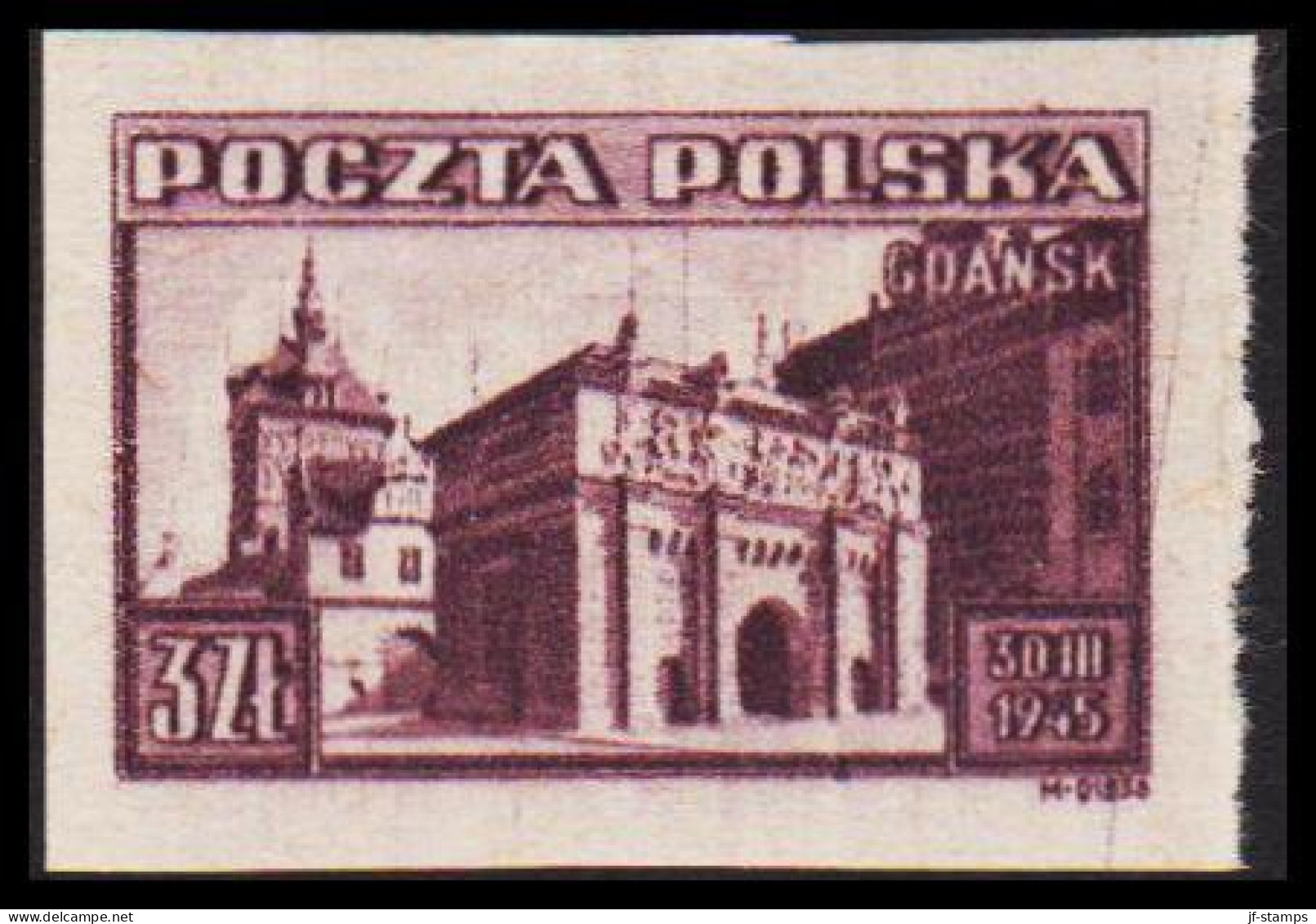 1945. POLSKA. GDANSK 3 Zl. Hinged.   (Michel 412B) - JF545918 - Generalregierung