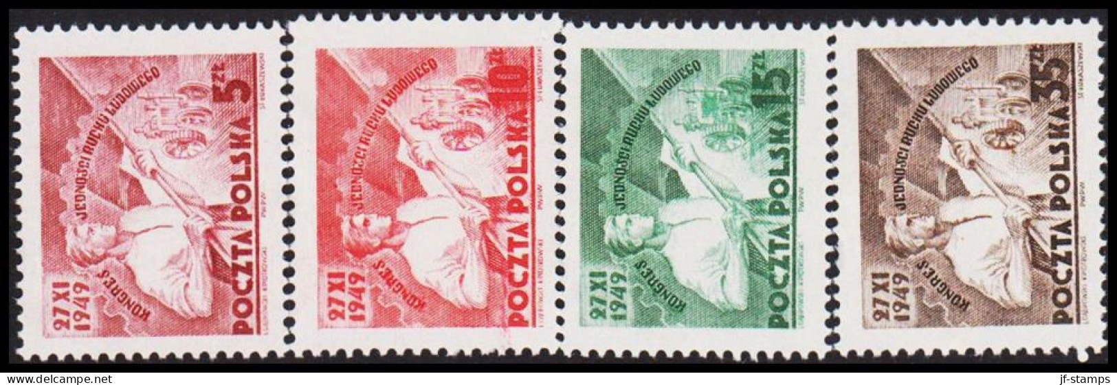 1949. POLSKA. Agricultural Workers Congress Complete Set  Hinged.   (Michel 539-542) - JF545919 - General Government