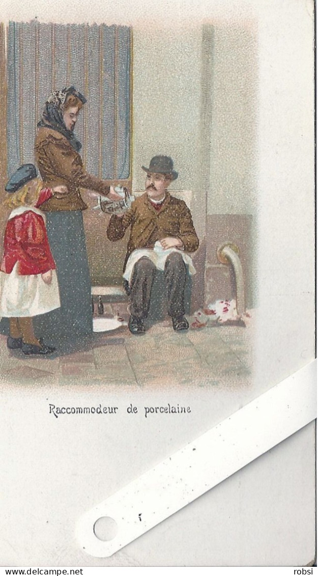 75 Paris, Petits Métiers Pittoresque Couleurs, Kunzli  Avant 1904, Raccommodeur De Porcelaine,   D3827 - Petits Métiers à Paris