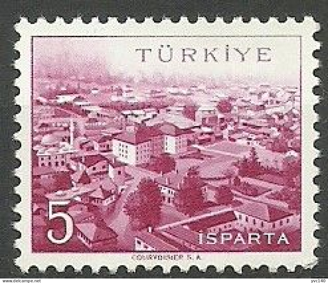 Turkey; 1958 Cities "Isparta", Color Tone ERROR MNH** - Ongebruikt