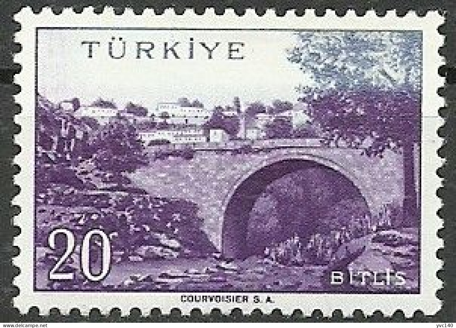 Turkey; 1958 Cities "Bitlis", Color Tone ERROR MNH** - Unused Stamps