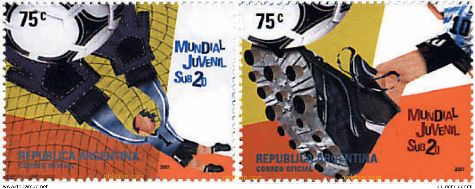 77981 MNH ARGENTINA 2001 COPA MUNDIAL DE FUTBOL JUVENIL SUB 20 - Nuovi