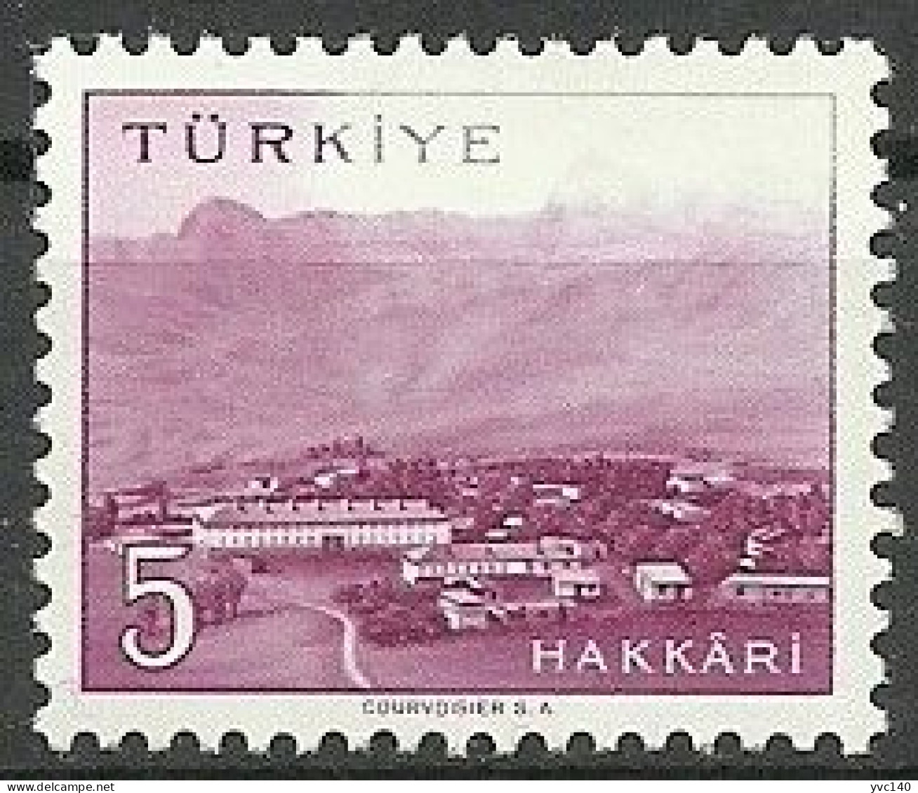 Turkey; 1958 Cities "Hakkari", Color Tone ERROR MNH** - Ungebraucht