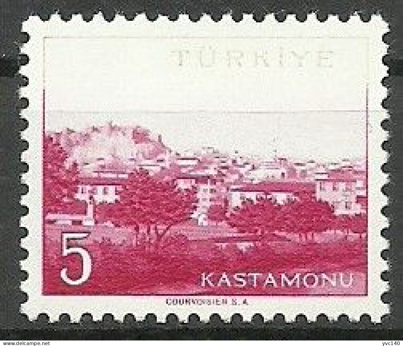 Turkey; 1958 Cities "Kastamonu", Color Tone ERROR MNH** - Ungebraucht