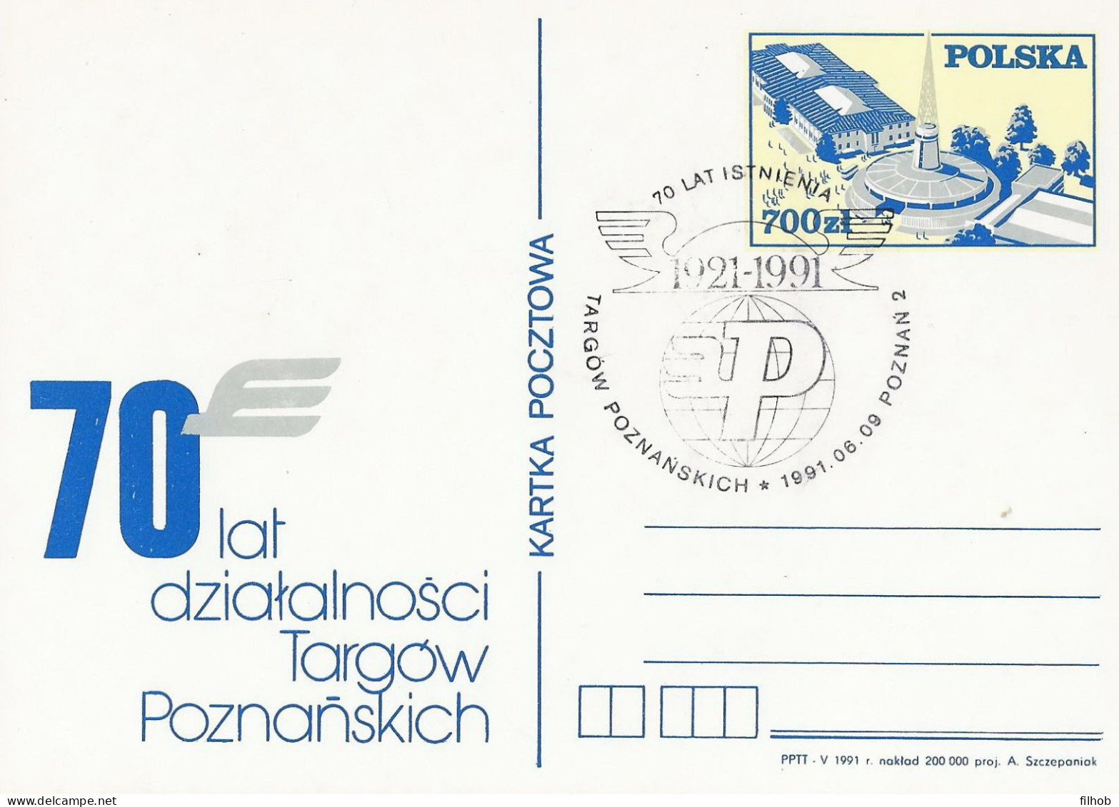 Poland Postmark D91.06.09 POZNAN: Trade Fairs (analogous) - Postwaardestukken
