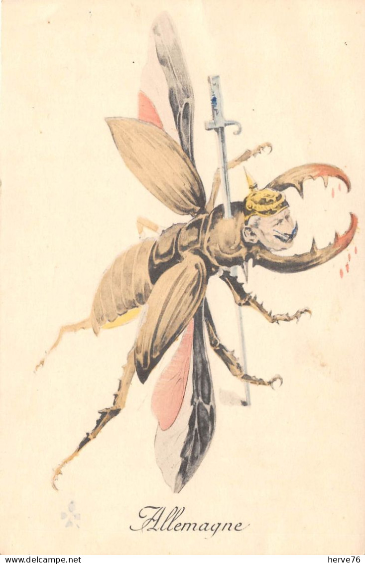 Militaria - Patriotique - Homme - Insecte Scarabée - Drapeau - Surréalisme - ALLEMAGNE - N° 18 - Patrióticos