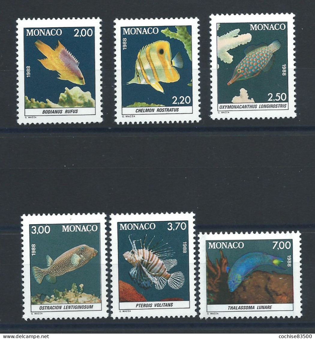 Monaco N°1615/20** (MNH) 1988 - Faune "Poissons" - Unused Stamps