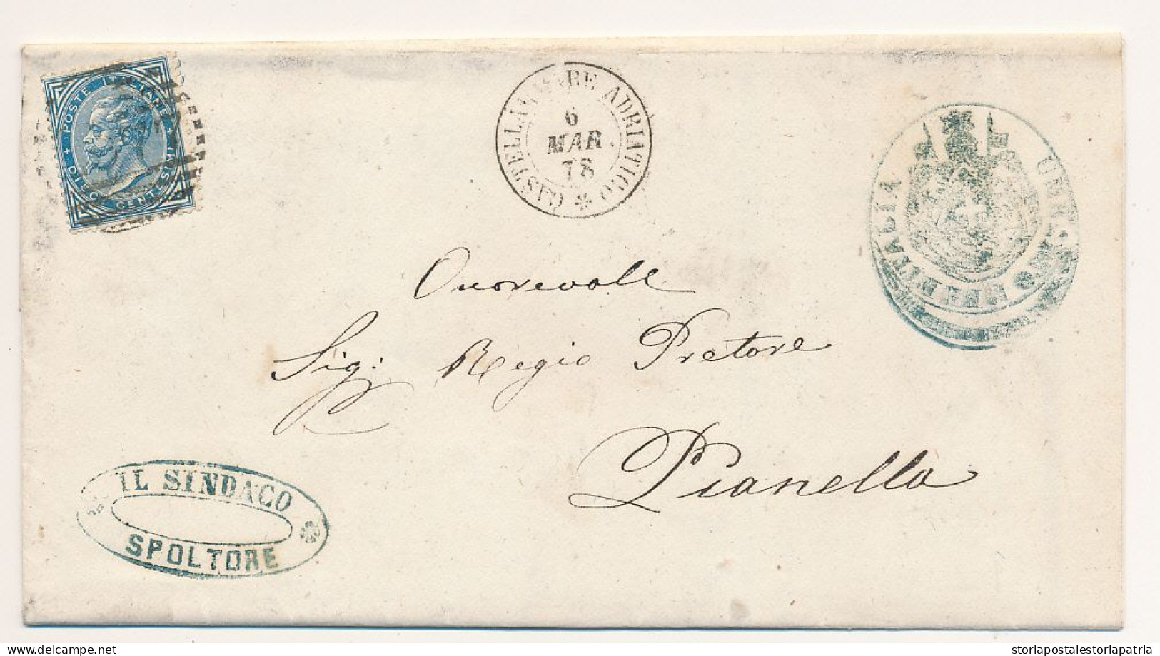 1878 CASTELLAMMARE ADRIATICO DOPPIO CERCHIO + NUMERALE A SBARRE DA SPOLTORE - Poststempel