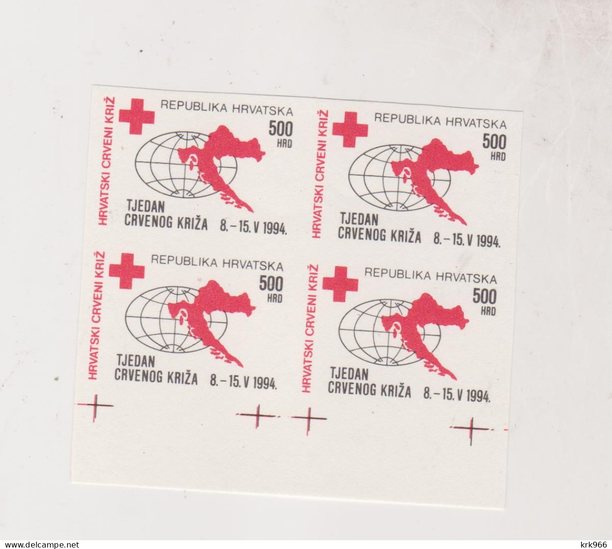 CROATIA.red Cross Charity Stamp,  Imperforated Bloc Of 4,MNH - Kroatien