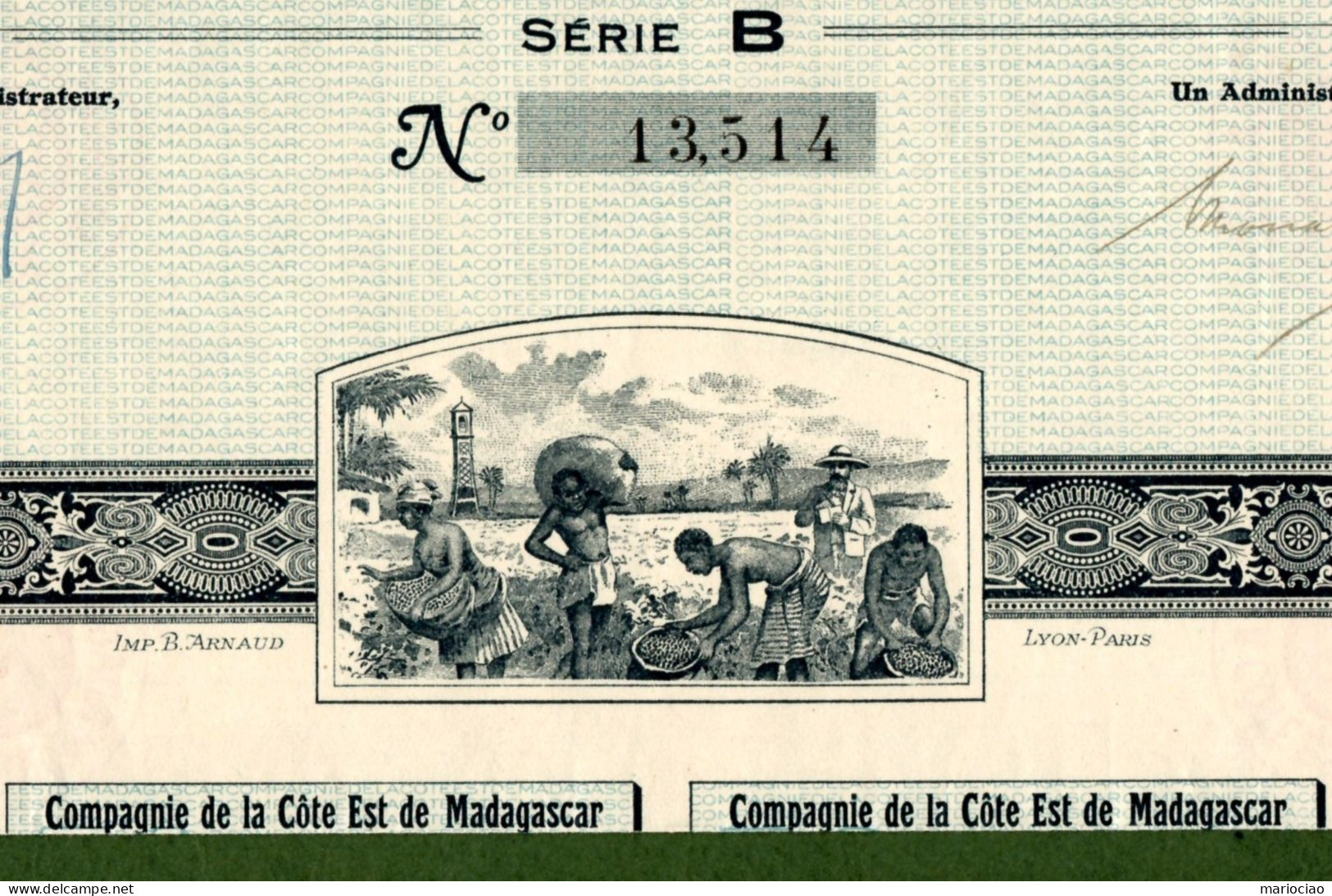 T-CFR Compagnie De La Côte Est De MADAGASCAR 1927 - ESCLAVES - SLAVES - Agricultura