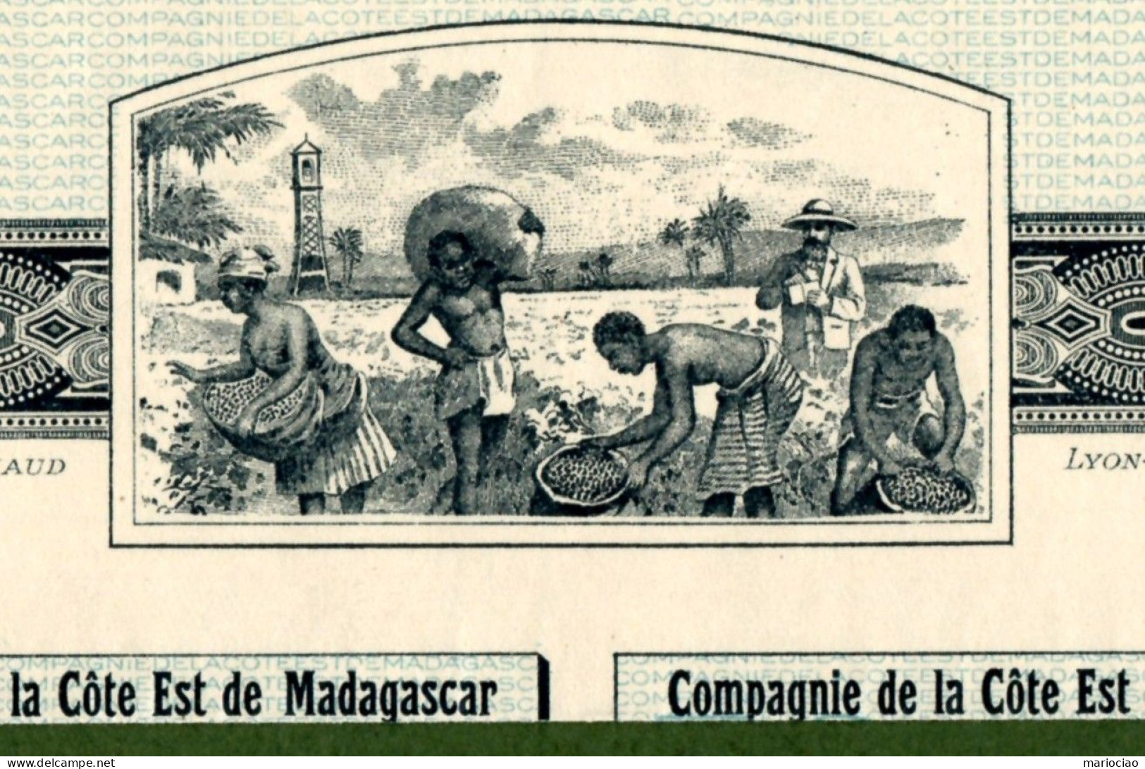T-CFR Compagnie De La Côte Est De MADAGASCAR 1927 - ESCLAVES - SLAVES - Landbouw