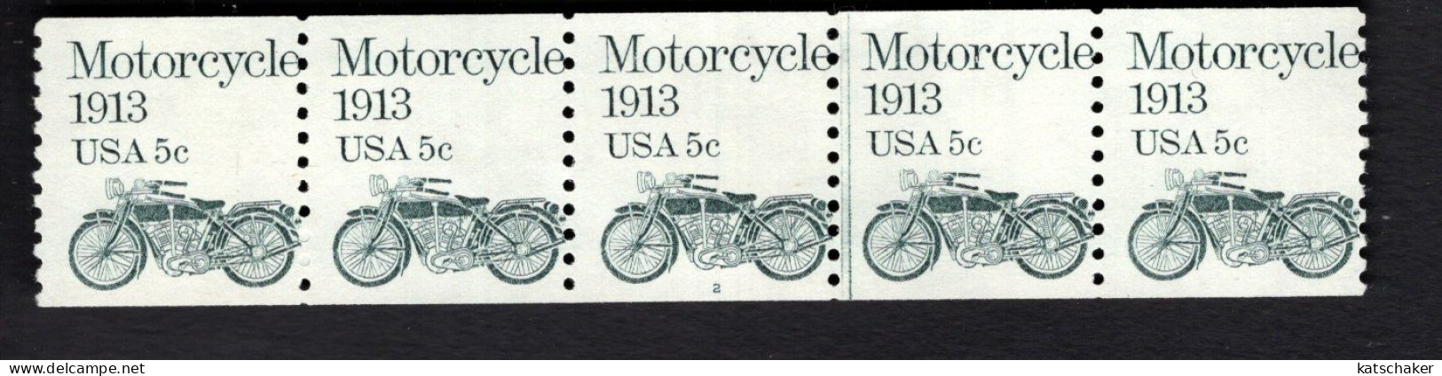 2024582519 1983 SCOTT1899 (XX) POSTFRIS MINT NEVER HINGED - STRIP OF5 MOTORCYCLE AND PLATE NUMBER 2 - Coils (Plate Numbers)
