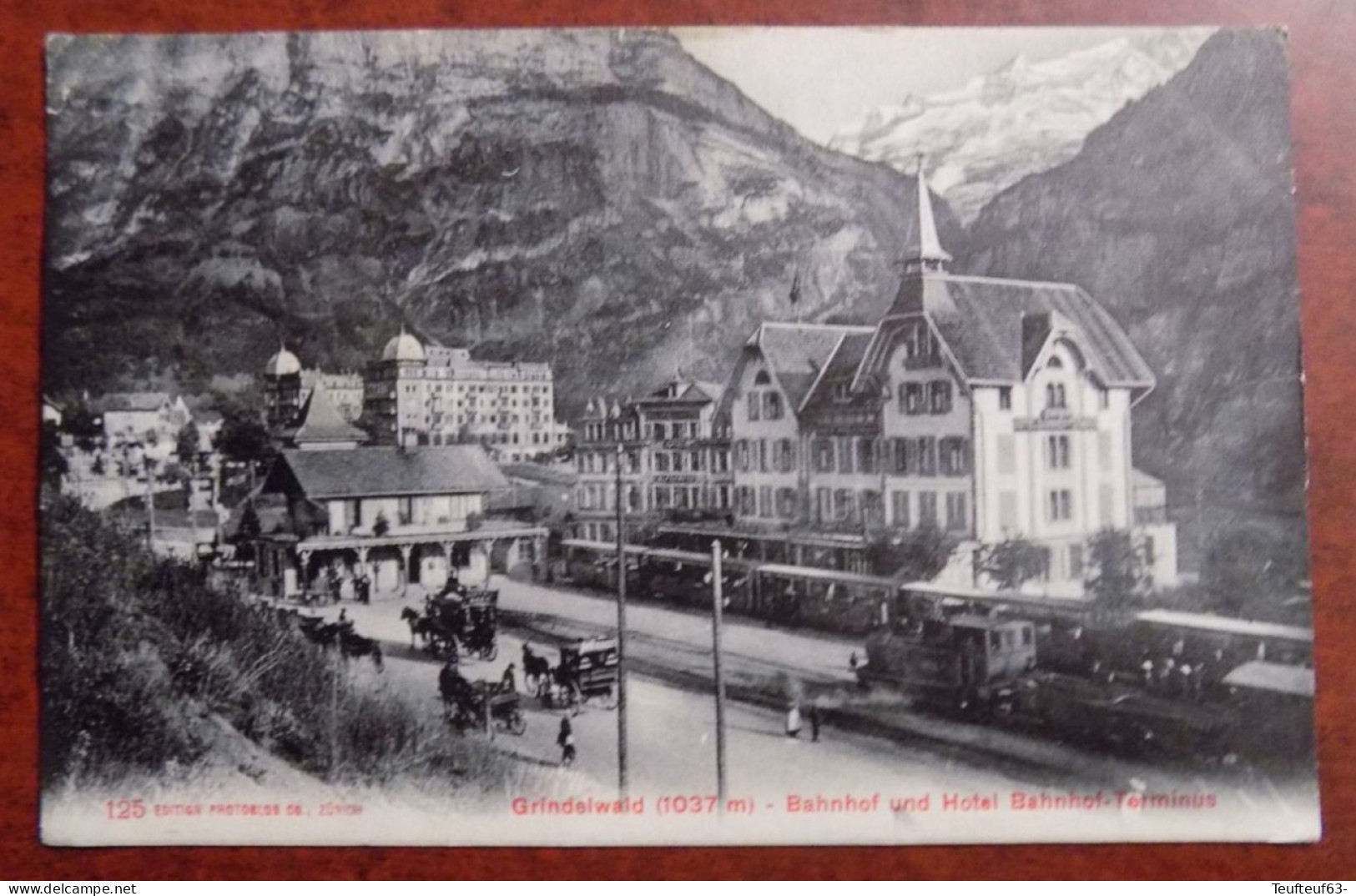 AK Grindelwald ; Bahnhof Und Hotel Bahnhof-Terminus - Locomotive - Train En Gare - Grindelwald