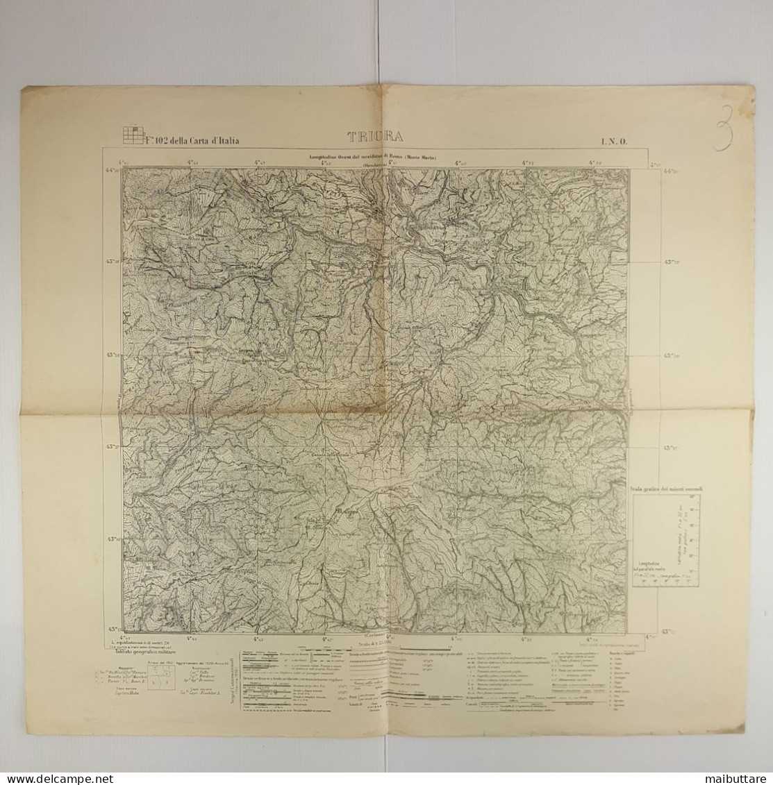 Carta Geografica, Cartina Mappa Militare Triora - Imperia - Liguria F102 Della Carta D'Italia Triora Imperia - Geographical Maps