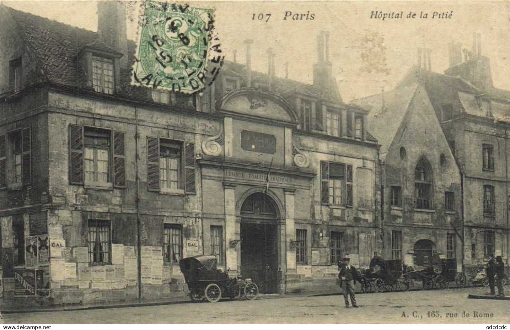 PARIS  Hopital De La Pitié Voiture Fiacres RV - Gezondheid, Ziekenhuizen