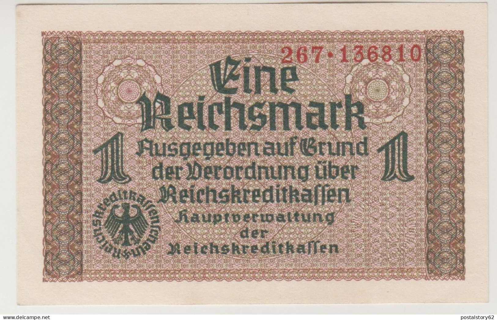Germania Banconota D'Occupazione - 1  Reichsmark 1943 - Sonstige & Ohne Zuordnung