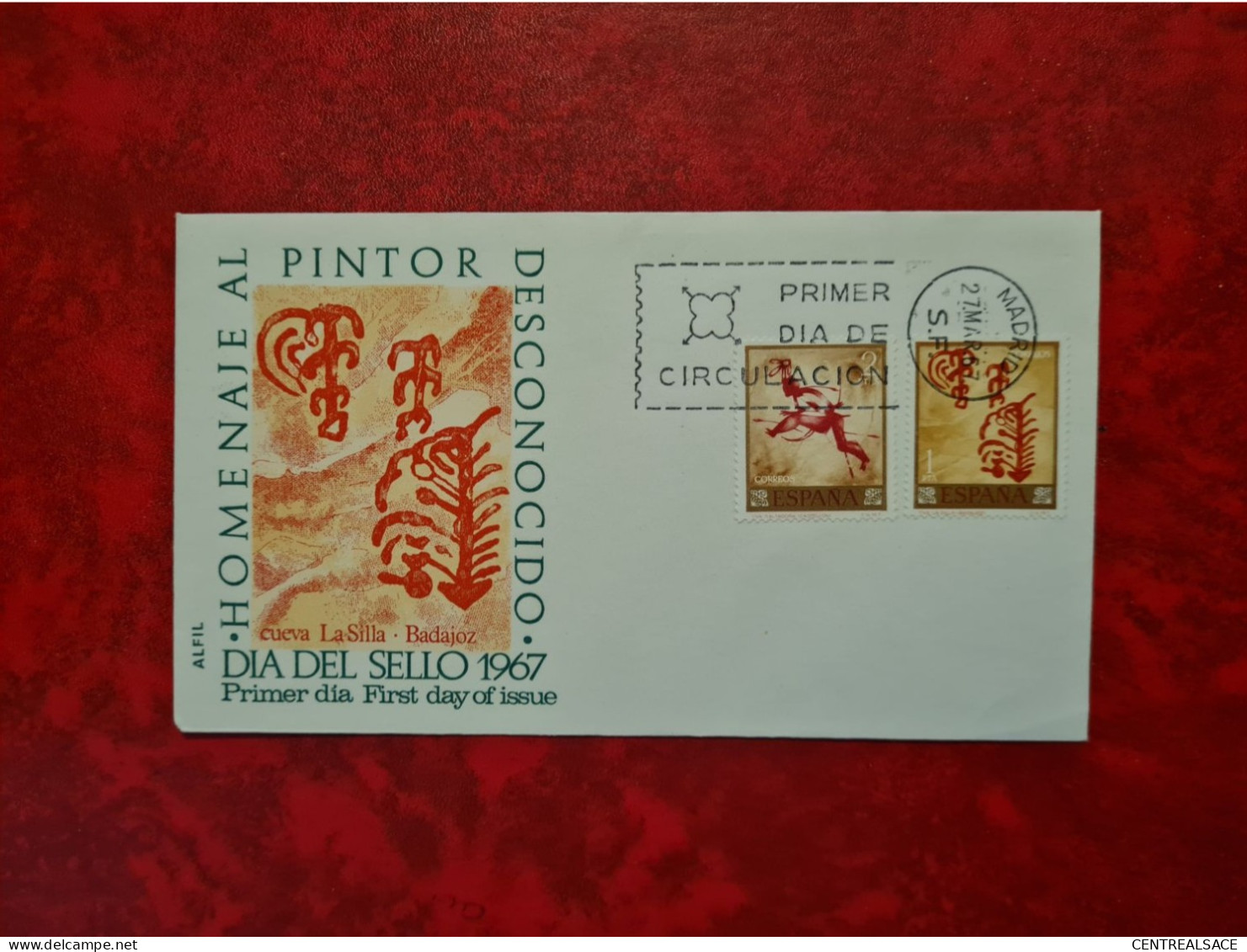 Lettre Espagne 1967 MADRID FDC DIA DEL SELLO HOMENAJE AL PINTOR DESCONOCIDO - Otros & Sin Clasificación