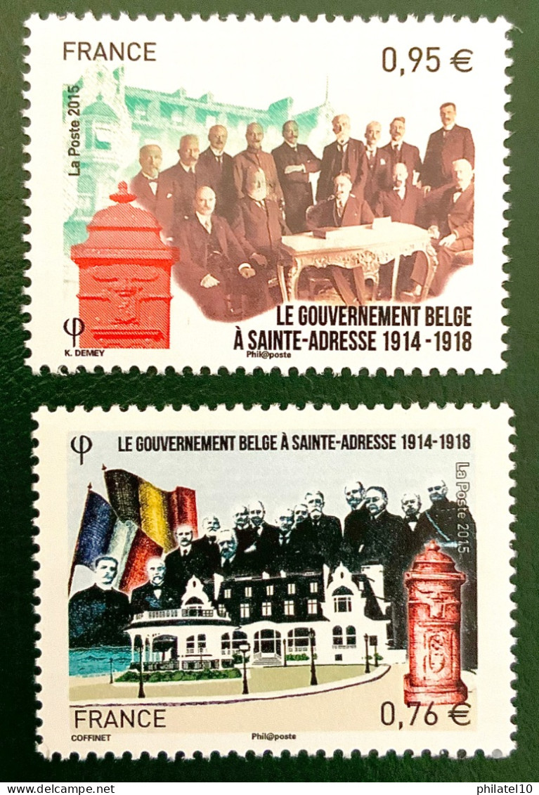 2015 FRANCE N 4933 / 4934 LE GOUVERNEMENT BELGE A SAINTE ADRESSE - NEUF** - Unused Stamps