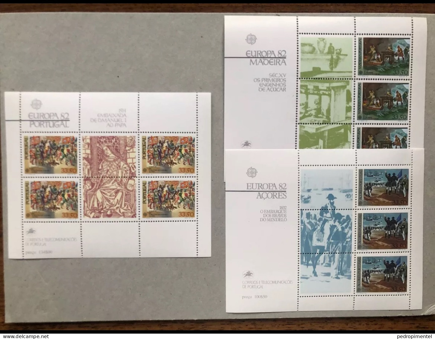 Portugal Azores Madeira 1982 "Europa CEPT Historical Events" Condition MNH OG Mundifil #1569-1571 (3 Minisheets) - Ungebraucht