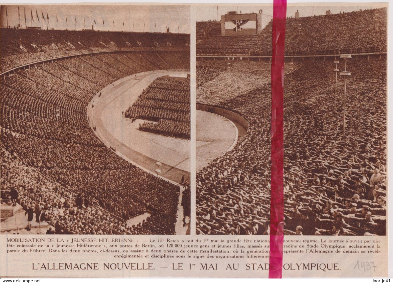 Berlin - Stade Olympique Le 1° Mai - Orig. Knipsel Coupure Tijdschrift Magazine -1937 - Non Classés