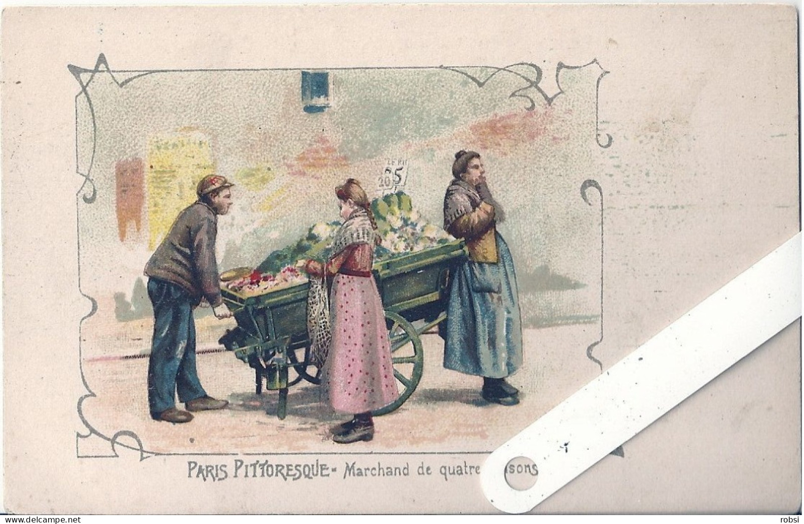 75 Paris, Petits Métiers Pittoresque Couleurs, Kunzli Après 1904,  Marchand De Quatre Saisons, Horizontale) D3838 - Petits Métiers à Paris