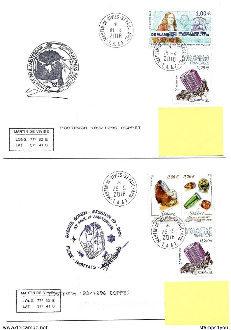 PO - 77 - 4 Enveloppes St Paul Amsterdam - Cachets Illustrés Et Signatures - Covers & Documents