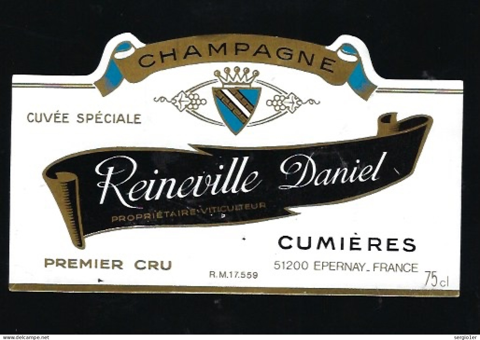 Etiquette Champagne Cuvée Spéciale 1er Cru Reineville Daniel   Cumieres  Marne 51 - Champagne