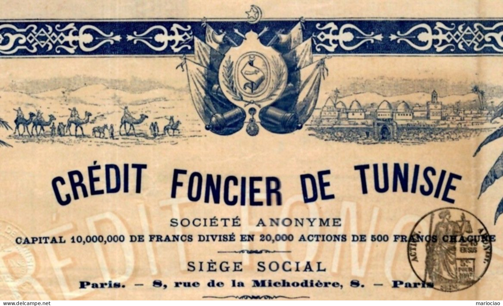 T-CFR Crédit Foncier De Tunisie 1891 - RARE - Banque & Assurance