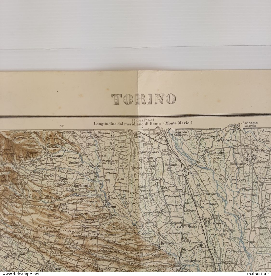 Carta Geografica, Cartina Mappa Militare Torino Piemonte F56 Della Carta D'Italia Scala 1:25.000 - Geographische Kaarten