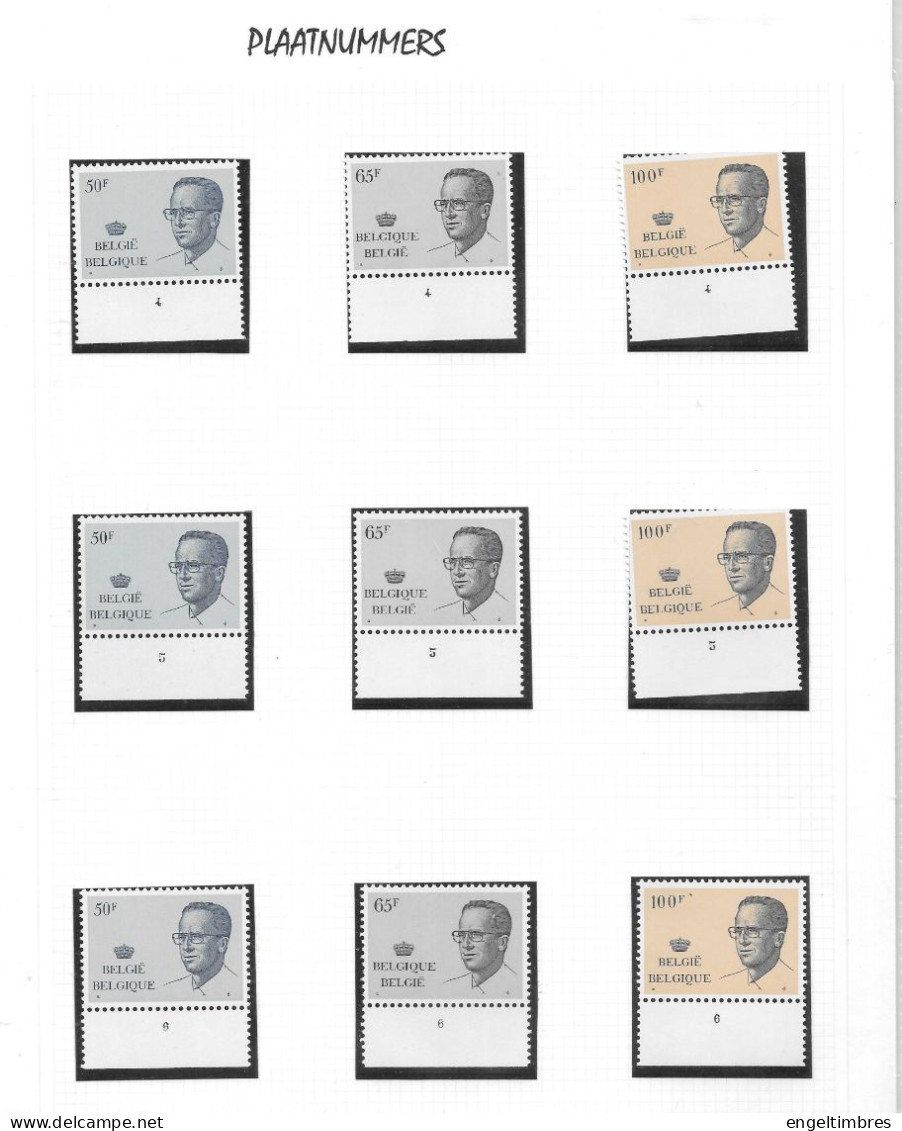 Belgie -  59bf/65bf/100bf TYPE VELGHE - 3 KOMPLET  SETS Of 6 Plaatnummers  Zie Scan/notes - 1981-1990