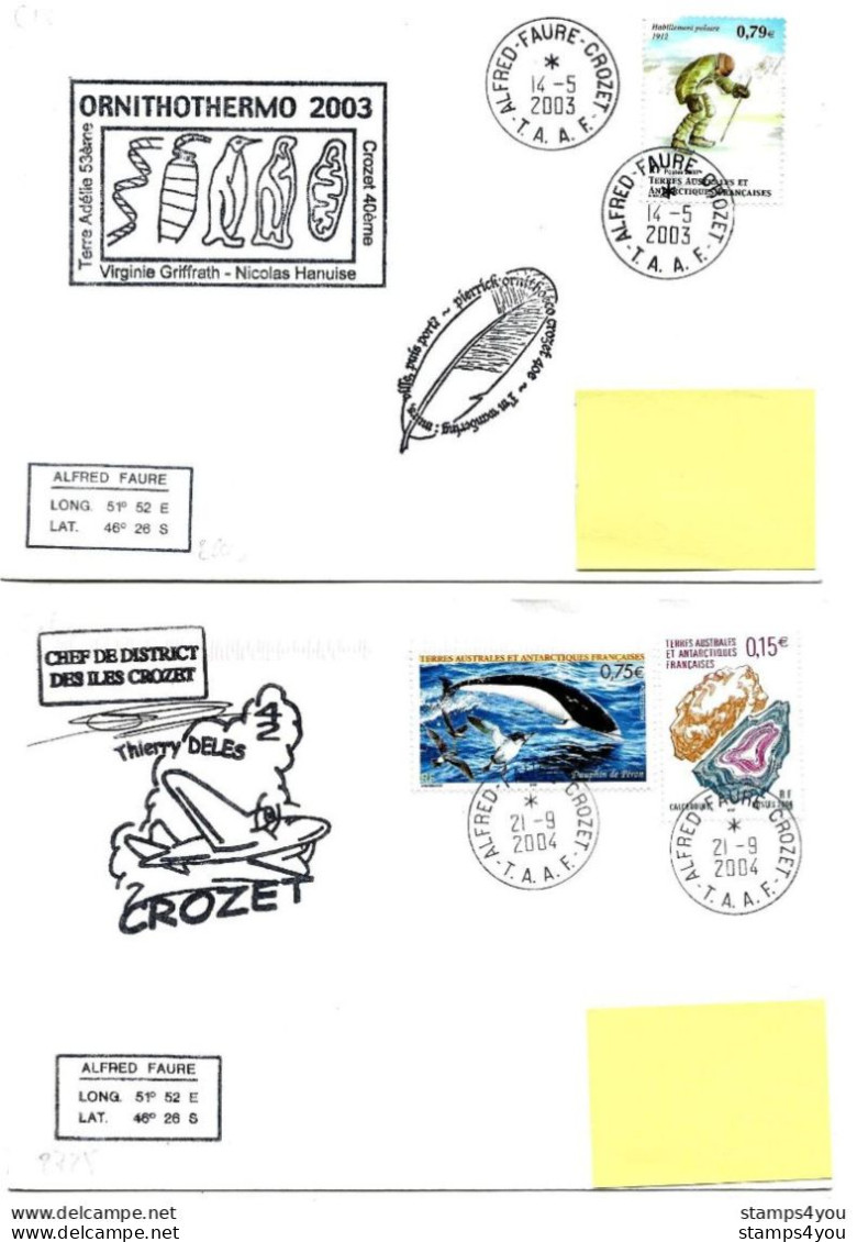 PO - 72 - 4 Enveloppes  Crozet - Cachets Illustrés - Cartas & Documentos