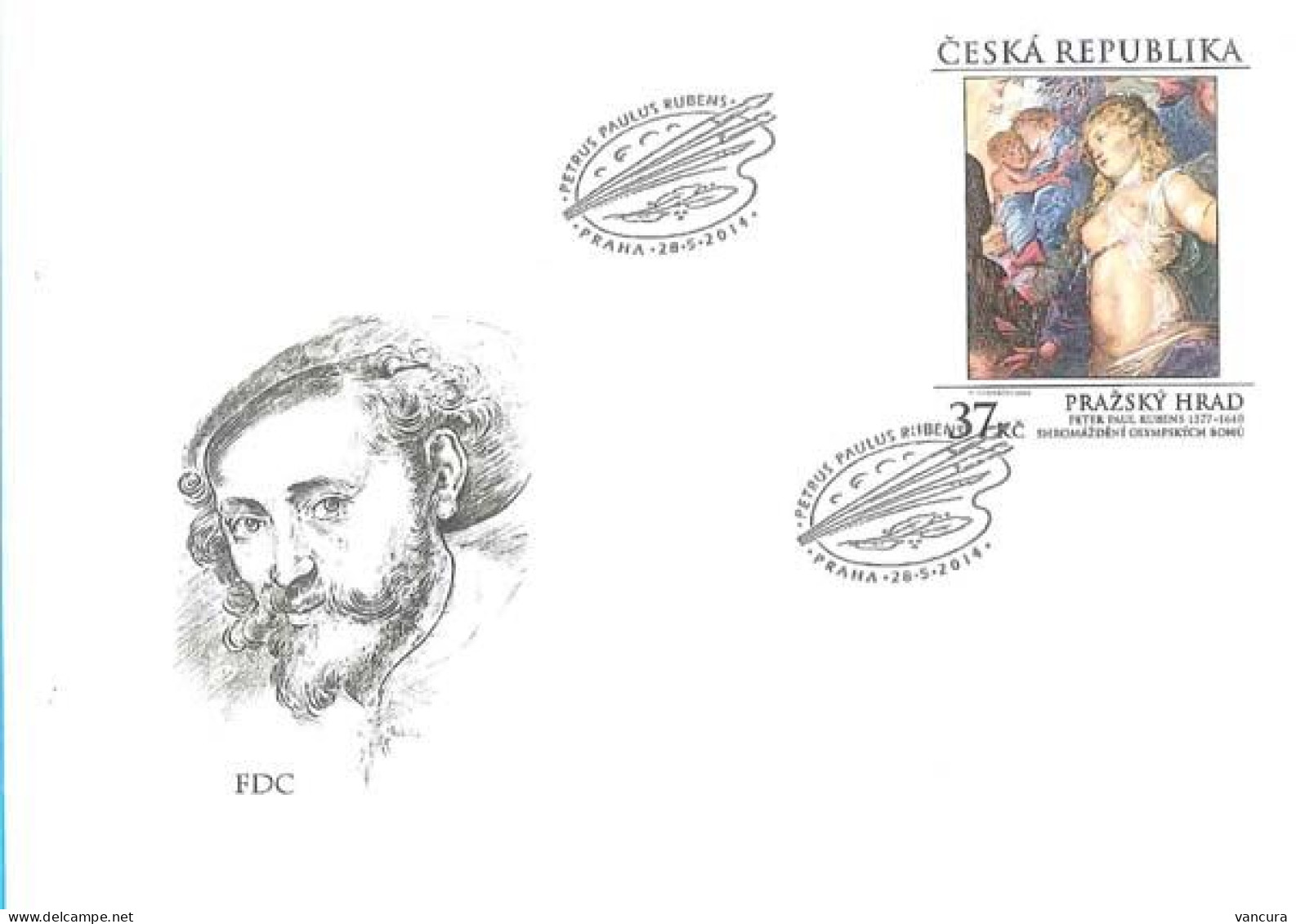 FDC 808 Czech Republic P.P.Rubens, Assembly Of Olympian Gods 2014 - Mythology