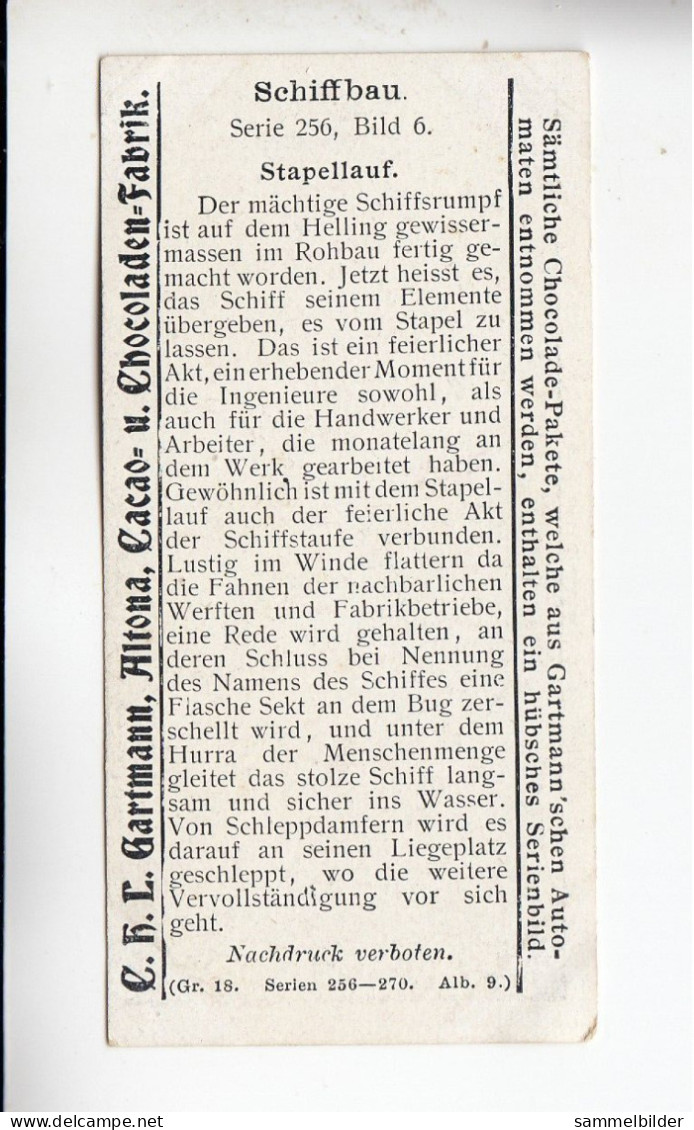 Gartmann  Schiffbau Stapellauf    Serie 256 #6 Von 1908 - Otros & Sin Clasificación