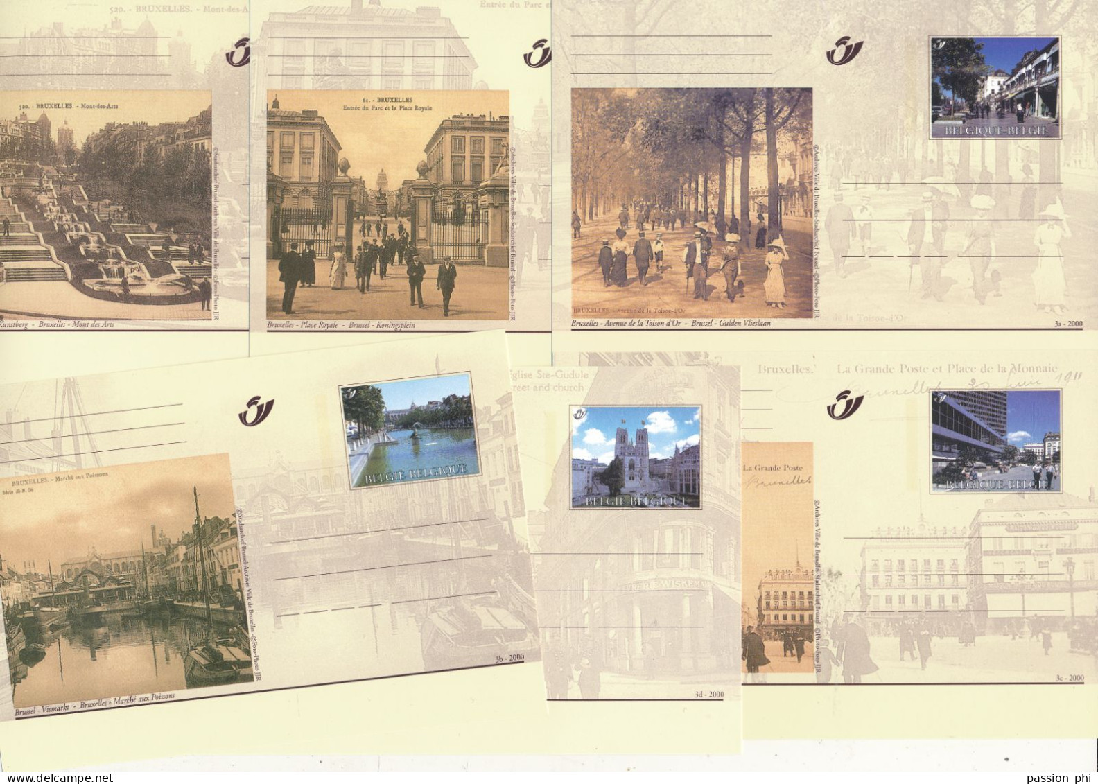 BELGIUM PPS SBEP 77 (1/2/3/4/5/6) COB BK79/84 UNUSED - Cartes Postales Illustrées (1971-2014) [BK]