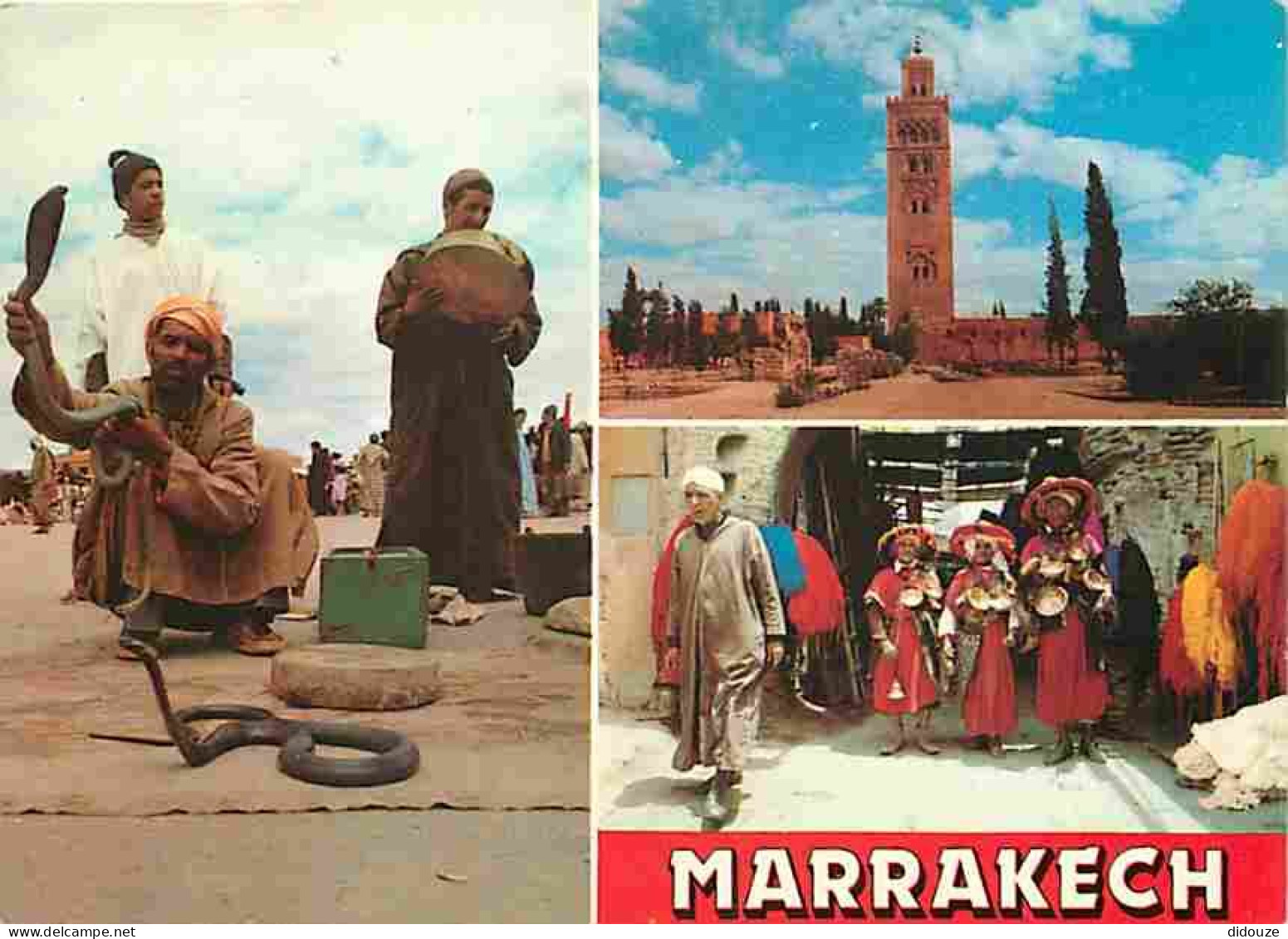 Maroc - Marrakech - Multivues - Charmeurs De Serpents - Vendeurs D'eau - Métiers - Carte Neuve - CPM - Voir Scans Recto- - Marrakesh