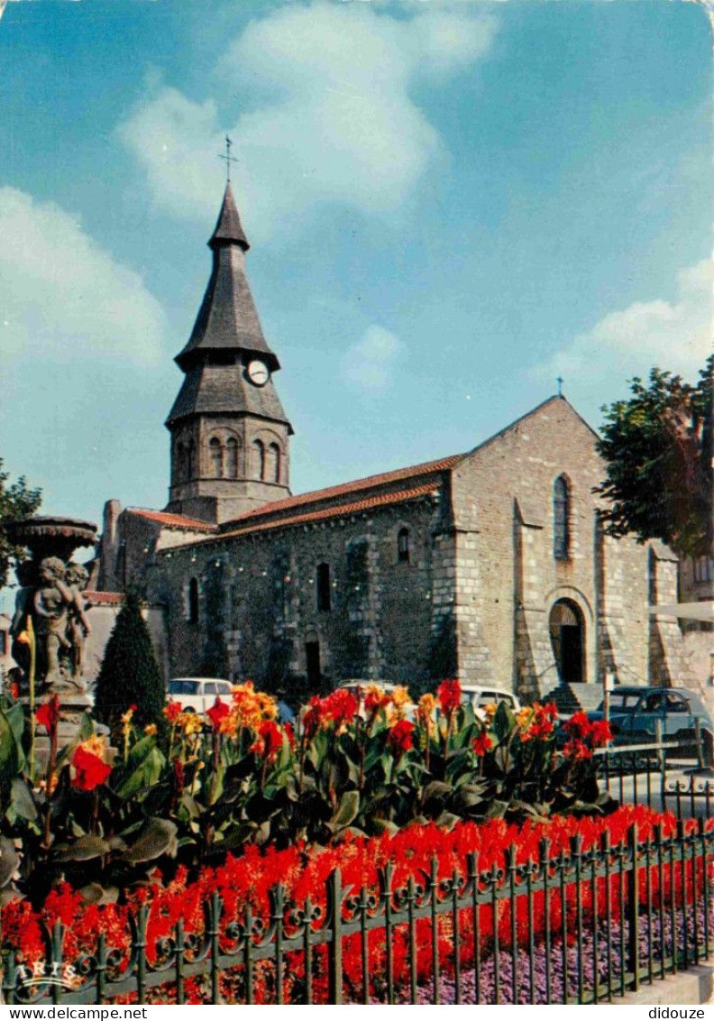 03 - Néris Les Bains - L'Eglise - Fleurs - Automobiles - CPM - Voir Scans Recto-Verso - Neris Les Bains