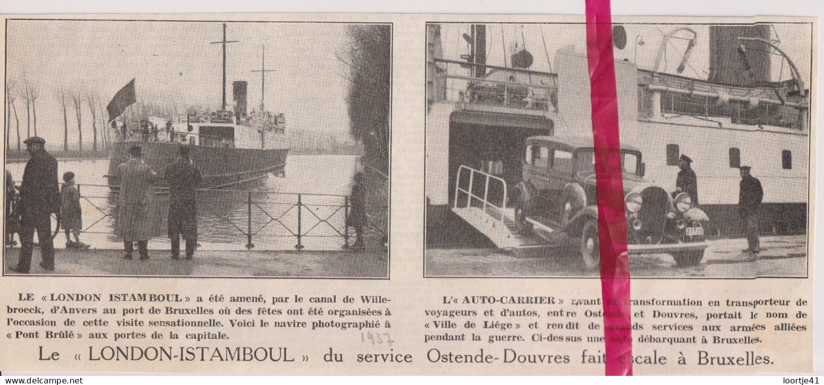 Le London Istamboul Du Service Ostende X Douvres à Bruxelles - Orig. Knipsel Coupure Tijdschrift Magazine - 1937 - Non Classés