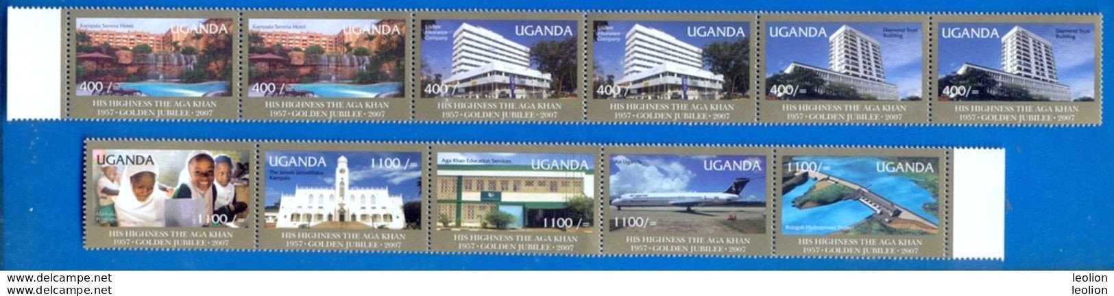 UGANDA Stamps Aga Khan 50th Anniversary Coronation 2008 Se-tenant MNH OUGANDA - Uganda (1962-...)