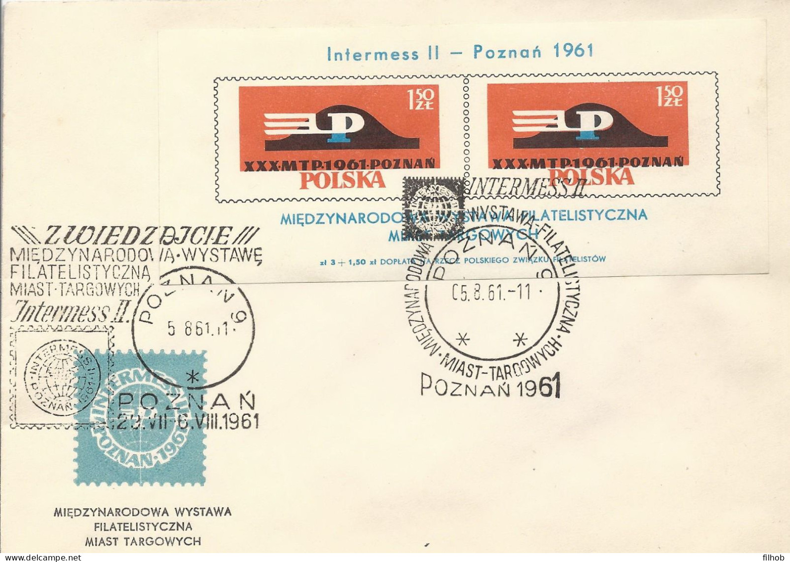 Poland Postmark (1093): D61.08.05 POZNAN Philatelic Exhibition Intermess II (analogous) - Postwaardestukken